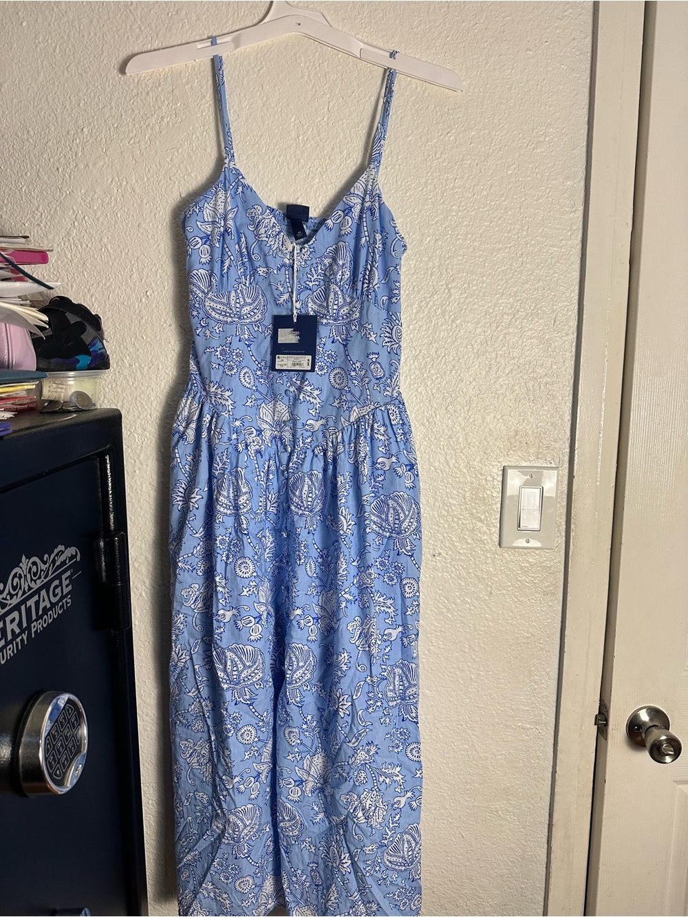 Roller Rabbit Light Blue Paisley Maxi Dress